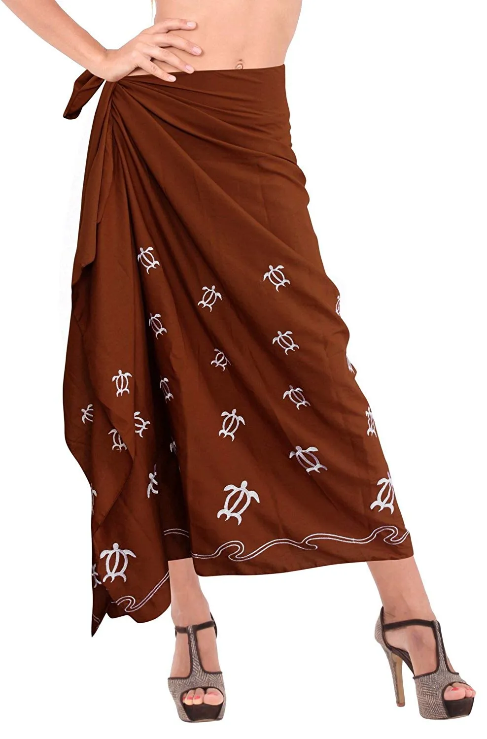 LA LEELA Beachwear Bikini Cover up Bathing Suit Wrap Pareo Women Solid ONE Size