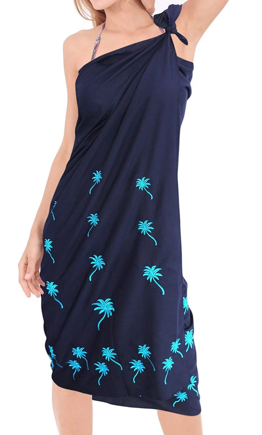 LA LEELA Beachwear Bikini Cover up Bathing Suit Wrap Pareo Women Solid ONE Size
