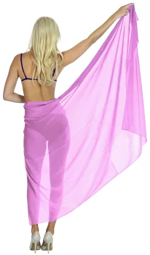 La Leela Women's Bikini Beach Wrap Hawaiian Sarong Swimming Suit Bathing Pareo Beachwear Dress Cover up Long 68"x42" Violet 103201