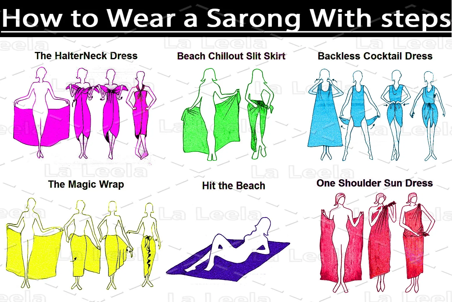La Leela Women's Bikini Beach Wrap Hawaiian Sarong Swimming Suit Bathing Pareo Beachwear Dress Cover up Long 68"x42" Yellow 123958