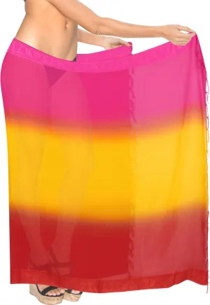 La Leela Women's Hawaiian Bikini Beach Wrap Sheer Sarong Swimming Bathing suit Beachwear Swim Dress Pareo Cover up Long 78"X42"  Yellow 912501