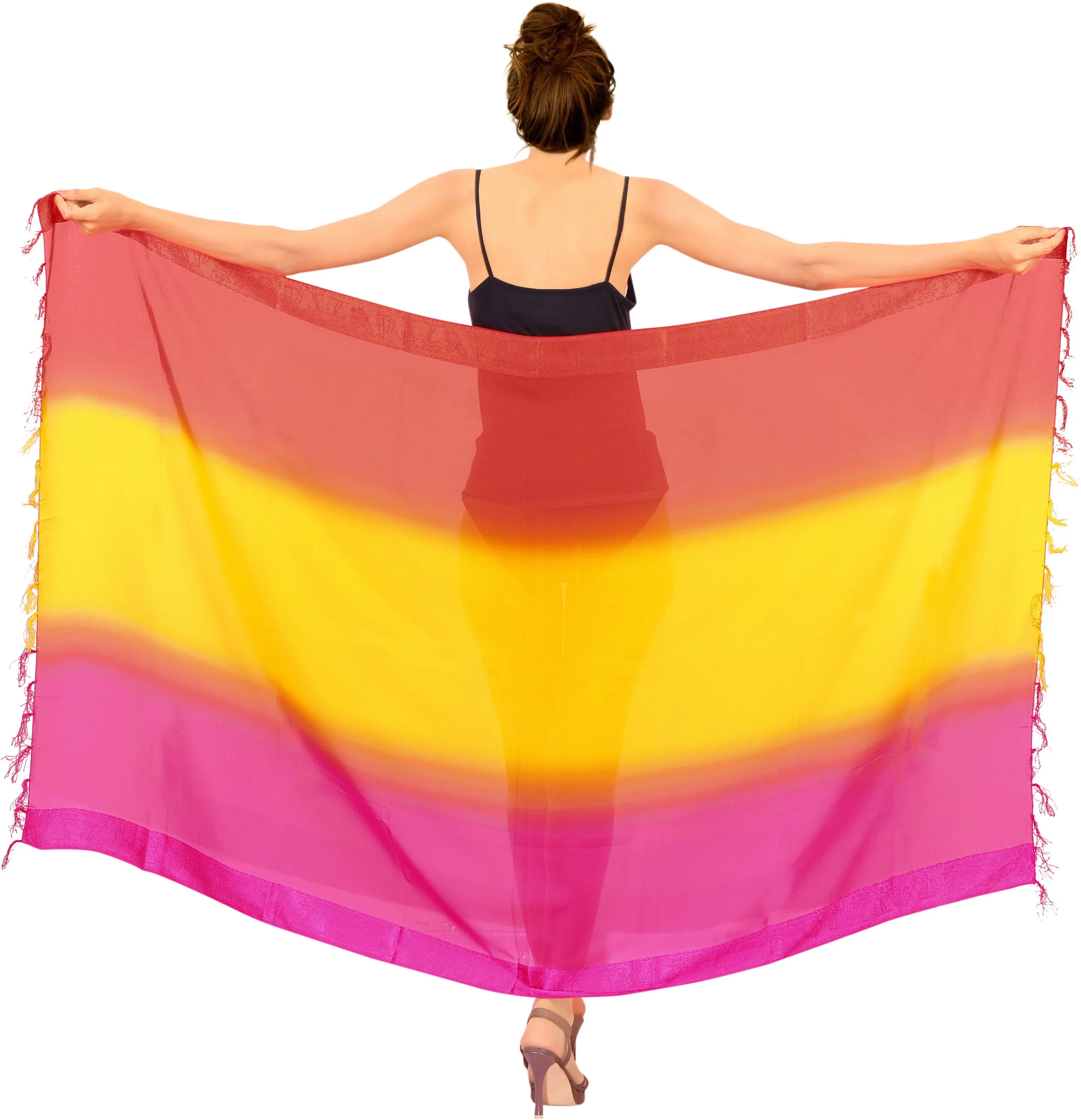 La Leela Women's Hawaiian Bikini Beach Wrap Sheer Sarong Swimming Bathing suit Beachwear Swim Dress Pareo Cover up Long 78"X42"  Yellow 912501