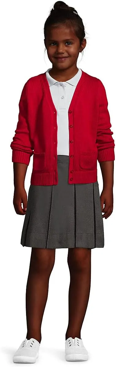 Lands' End School Uniform Girls Solid Box Pleat Skirt Above Knee