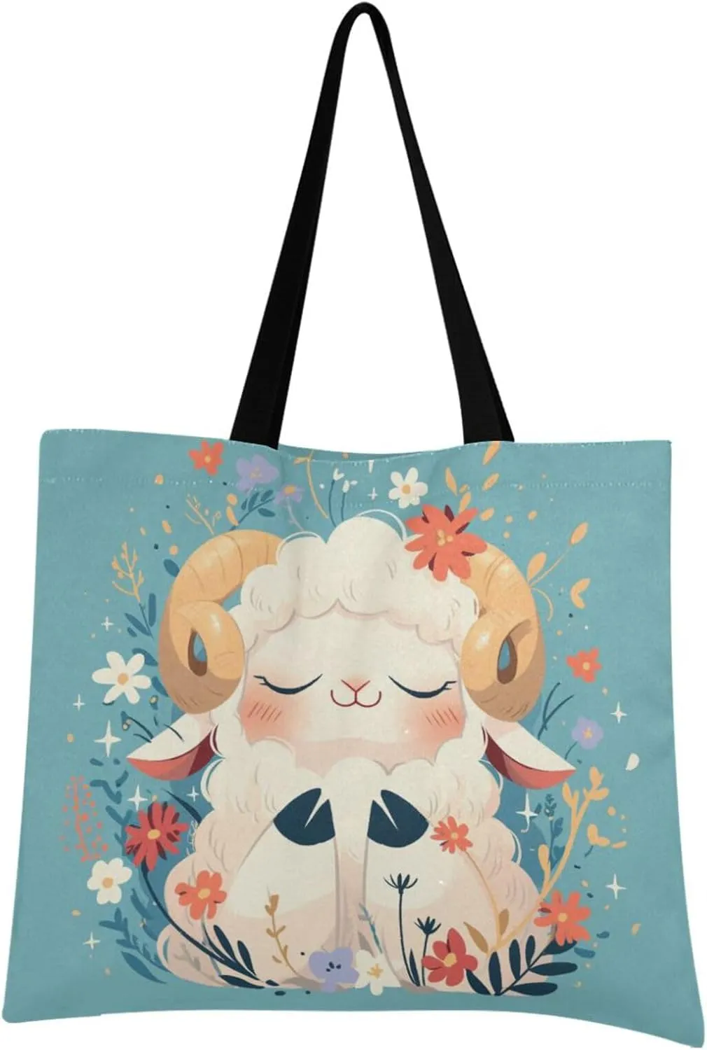 Large Canvas Tote Bag for Women - Durable Reusable Thick Cotton Shopper with Inner Zipper Pocket