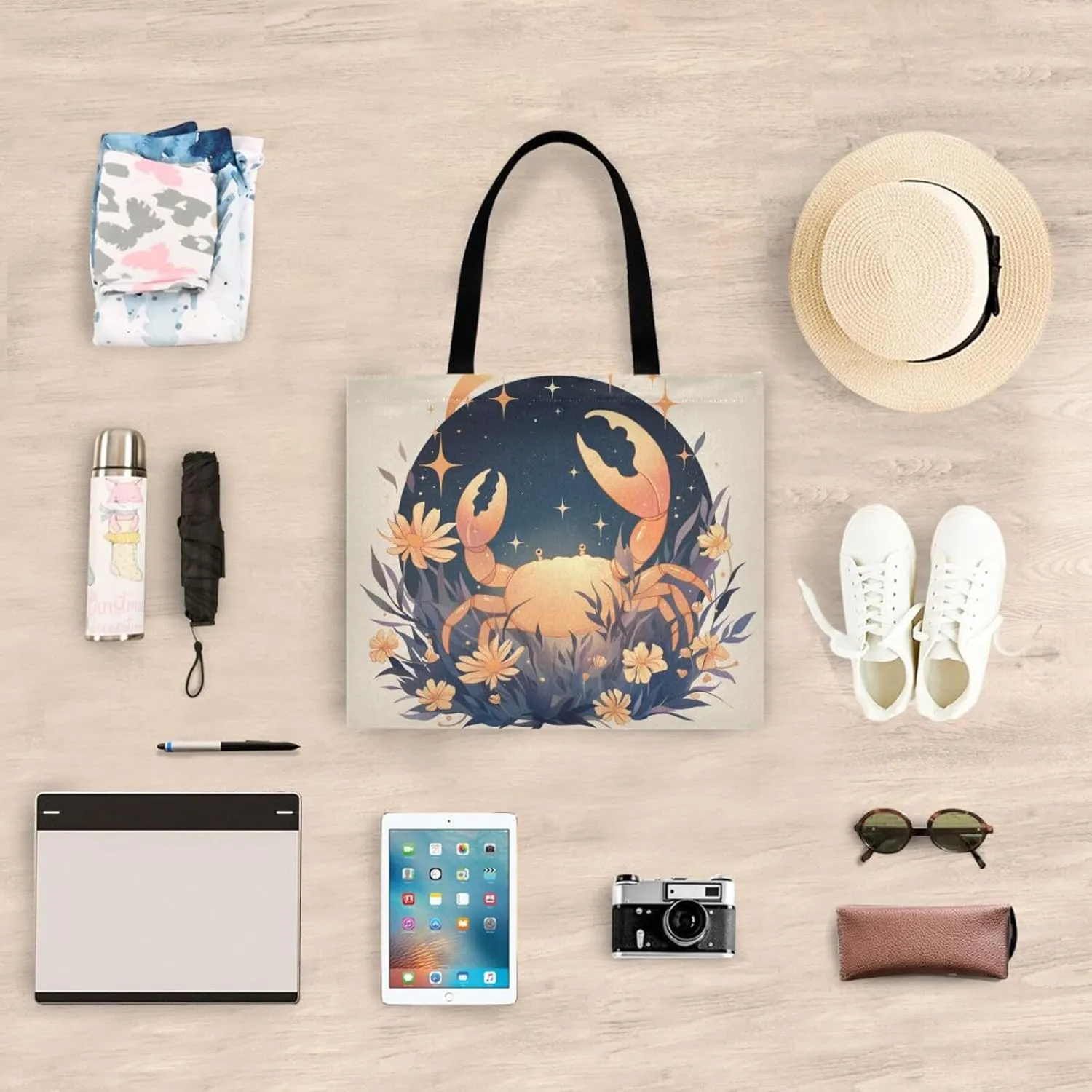Large Canvas Tote Bag for Women - Durable Reusable Thick Cotton Shopper with Inner Zipper Pocket