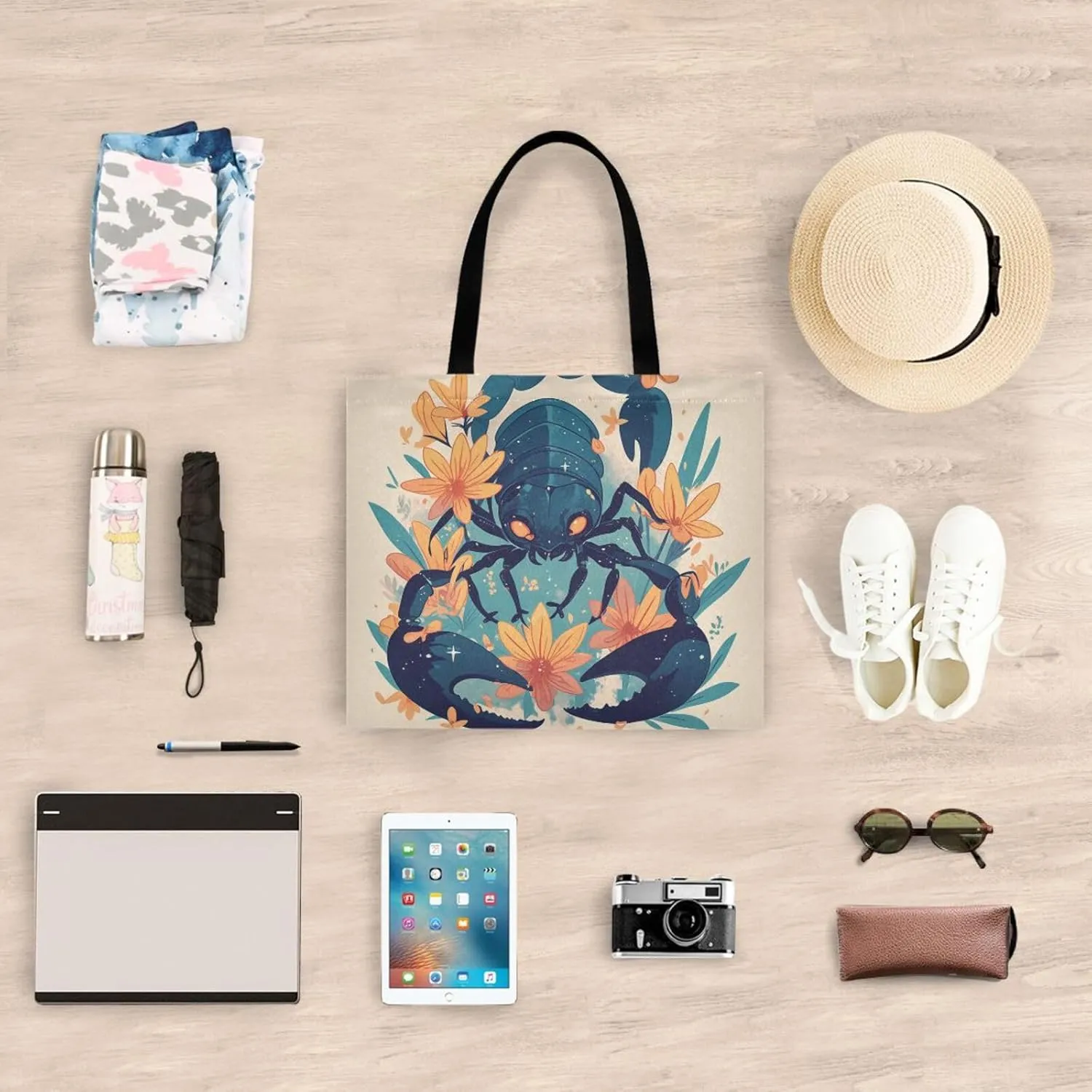Large Canvas Tote Bag for Women - Durable Reusable Thick Cotton Shopper with Inner Zipper Pocket