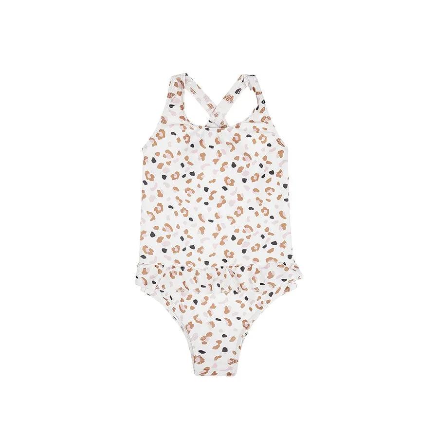 Leopard | Khaki Girls Swimsuit