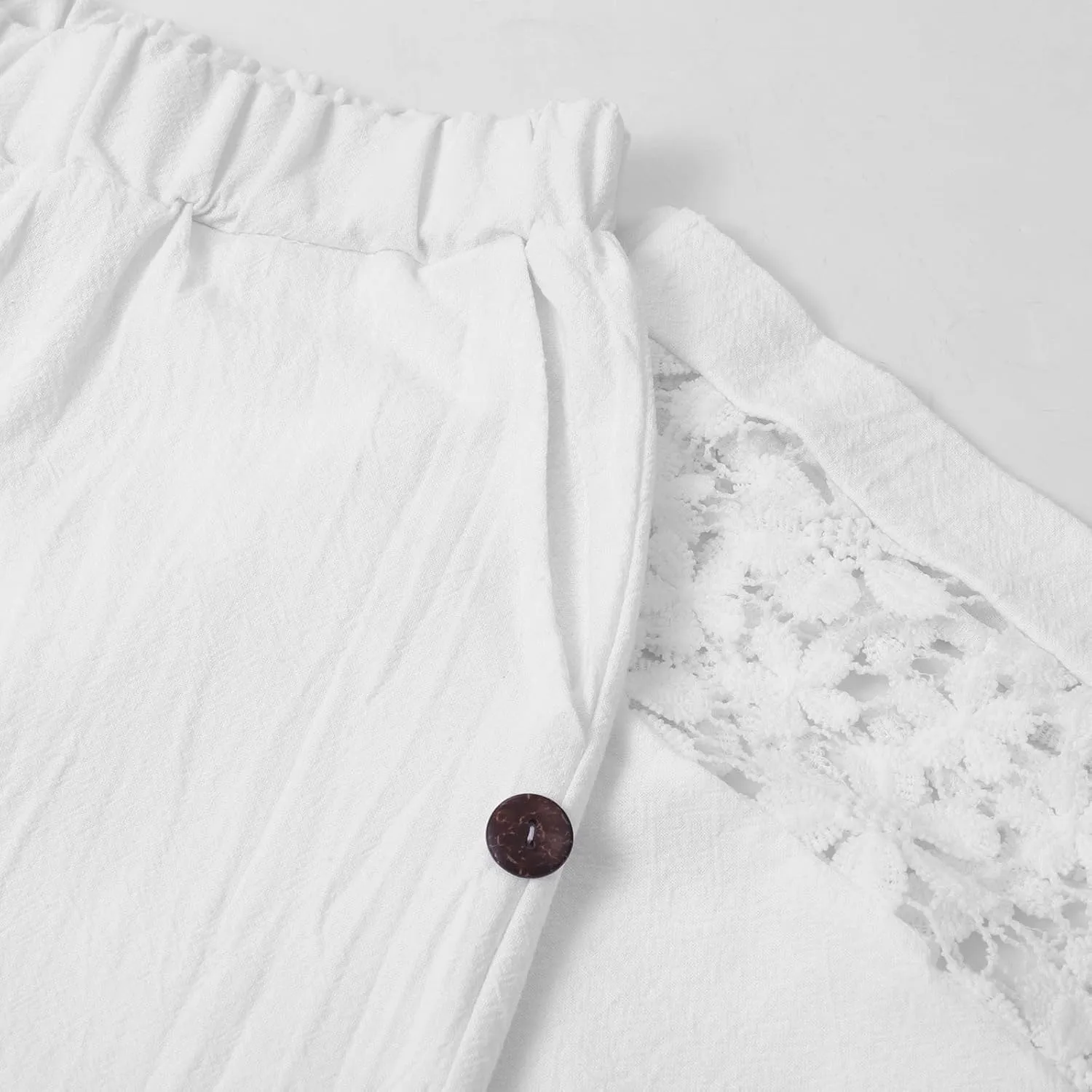 Linen Pants for Women 2025 Summer High Waist Elastic Straight Leg Lounge Pant Casual Loose Lightweight Beach Trousers