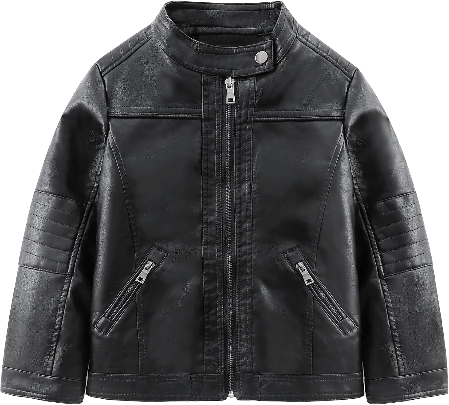 LJYH Boys Winter Motorcycle Faux Leather Jackets Children Collar Zipper Thicken Coats