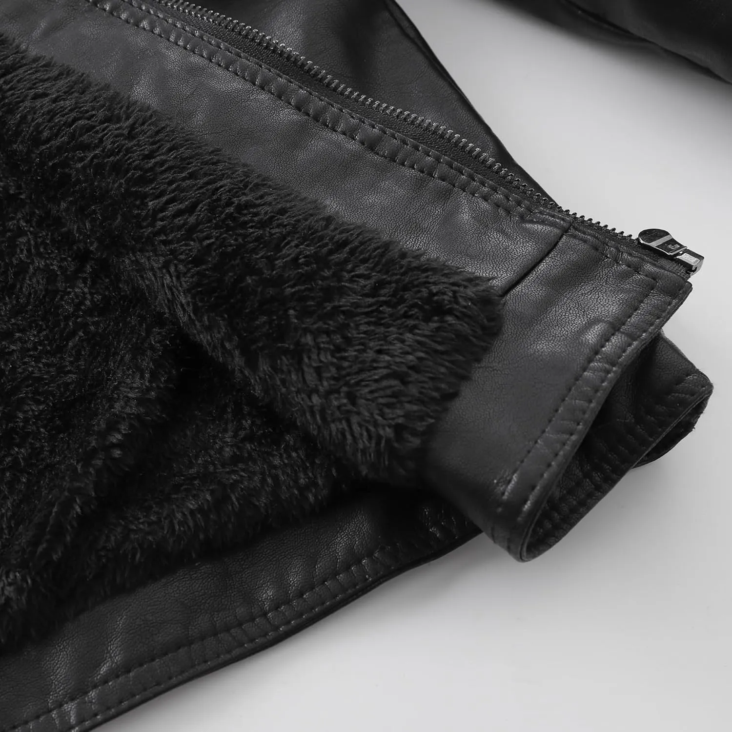 LJYH Boys Winter Motorcycle Faux Leather Jackets Children Collar Zipper Thicken Coats