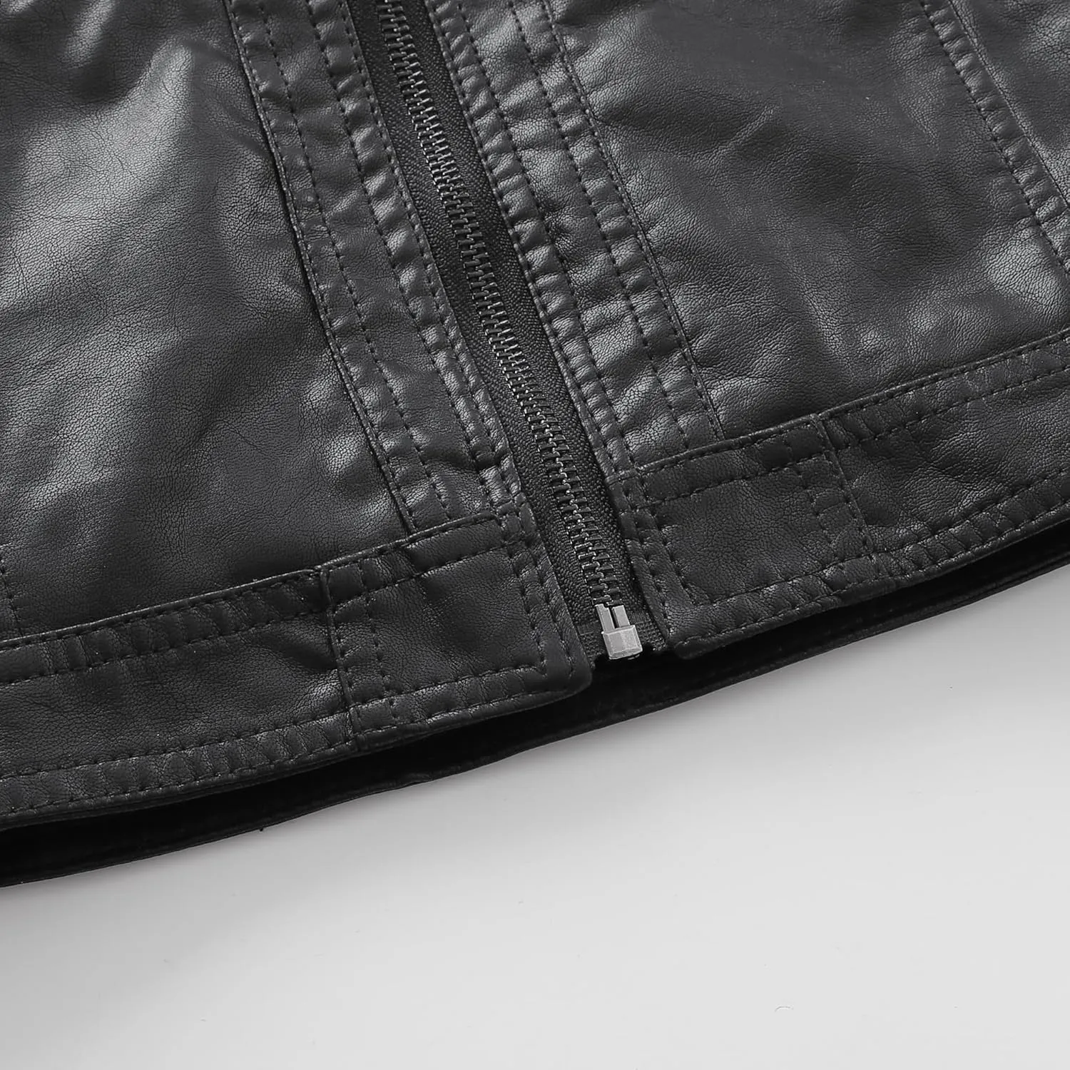 LJYH Boys Winter Motorcycle Faux Leather Jackets Children Collar Zipper Thicken Coats