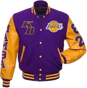 Los Angeles Legends Never Die Laker Letterman Wool Varsity Jacket Men's - Varsity Bomber Jacket For Men