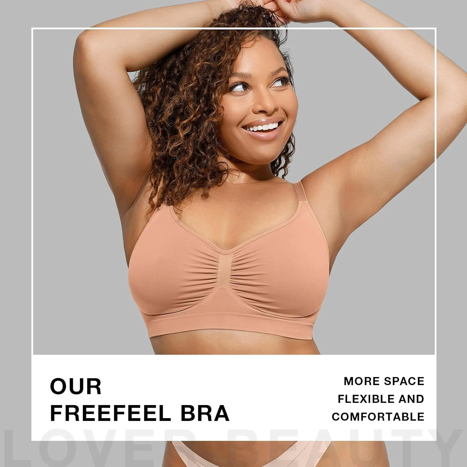 Lover-Beauty Bralettes for Women - Wireless Seamless Bra Stretch Comfort No Underwire Unlined Everyday Bras