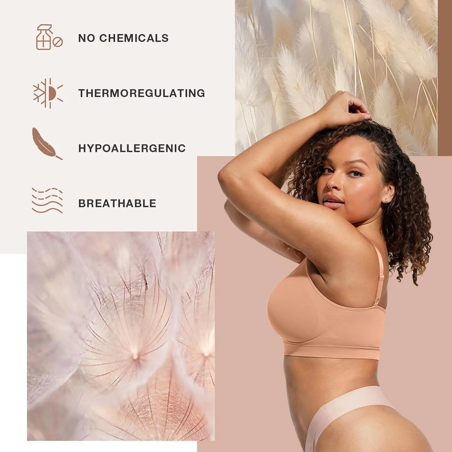 Lover-Beauty Bralettes for Women - Wireless Seamless Bra Stretch Comfort No Underwire Unlined Everyday Bras