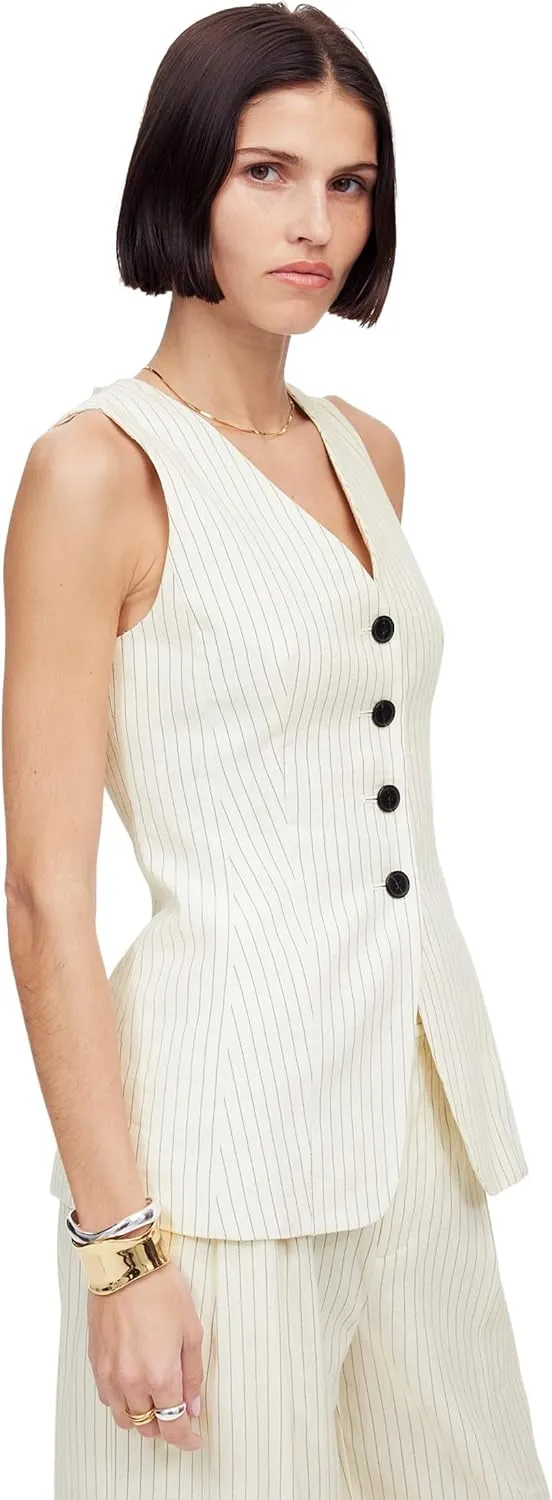 Madewell womens Cass Vest - Pinstripe Linen