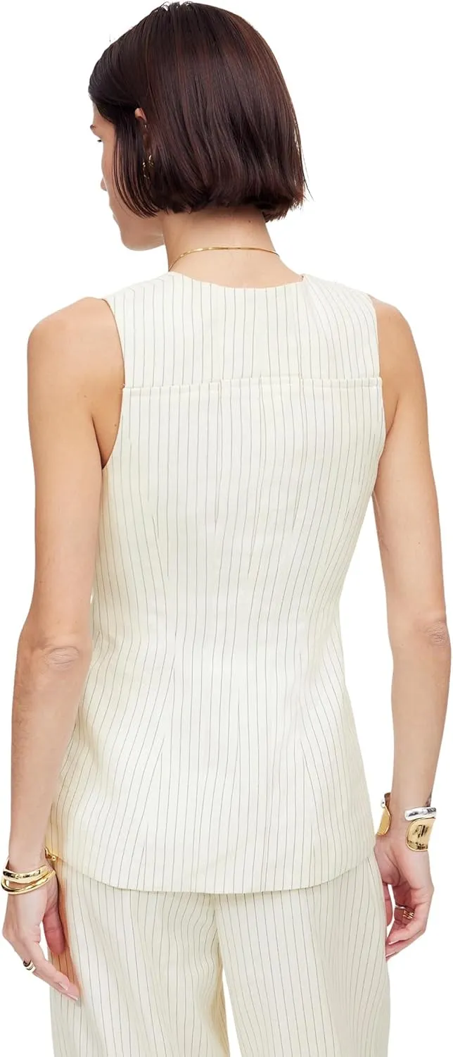 Madewell womens Cass Vest - Pinstripe Linen