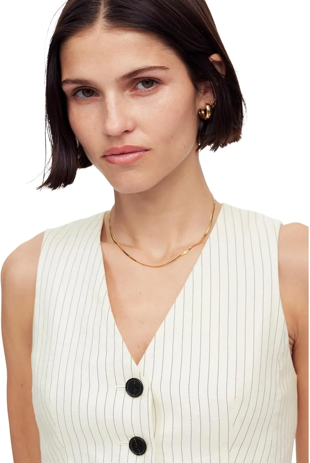 Madewell womens Cass Vest - Pinstripe Linen