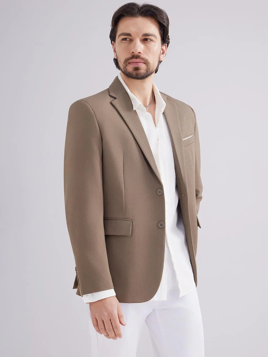 MAGE MALE Men's Two Button Blazer Casual Sport Coats Solid Color Suit Jacket