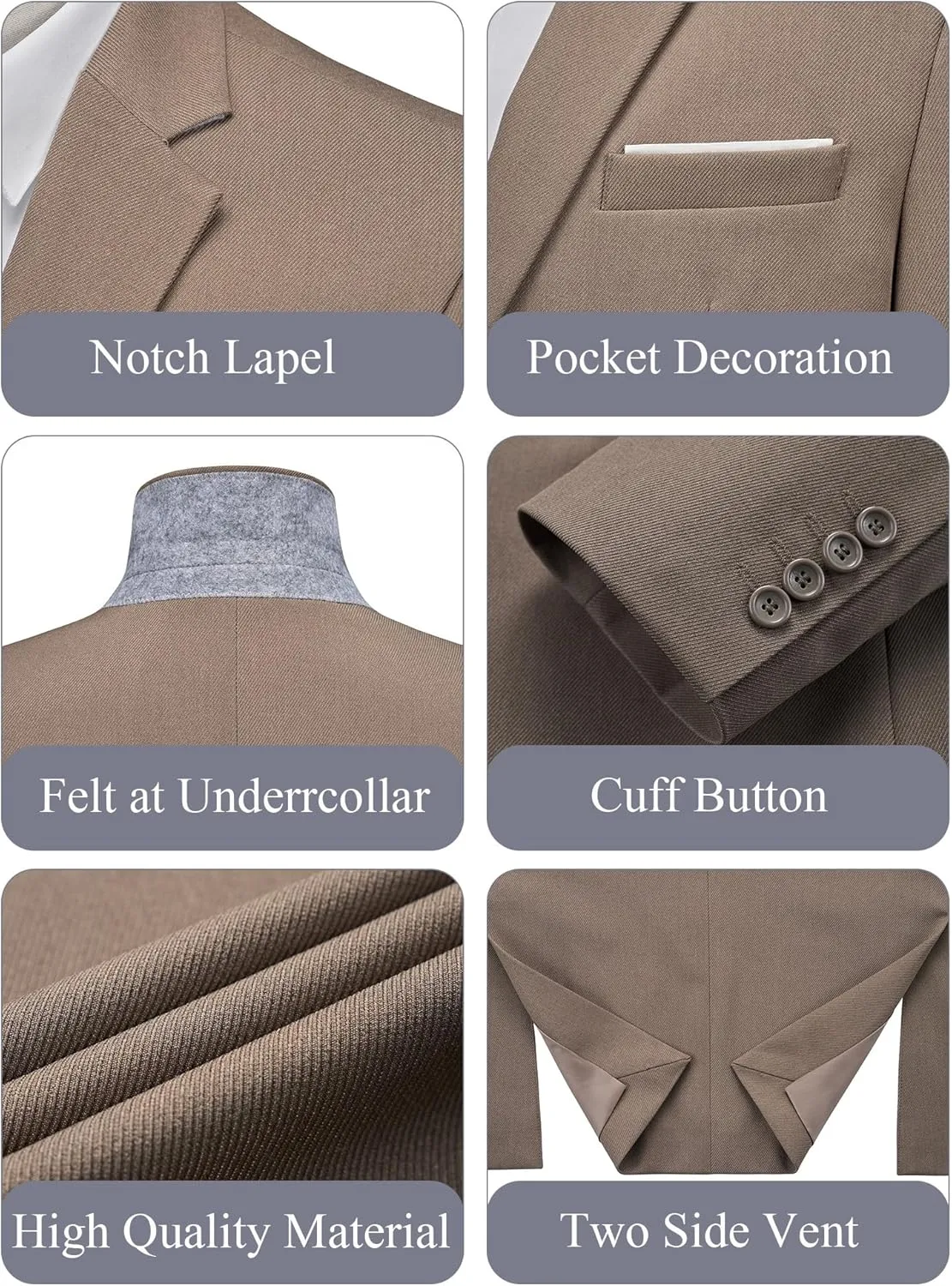 MAGE MALE Men's Two Button Blazer Casual Sport Coats Solid Color Suit Jacket