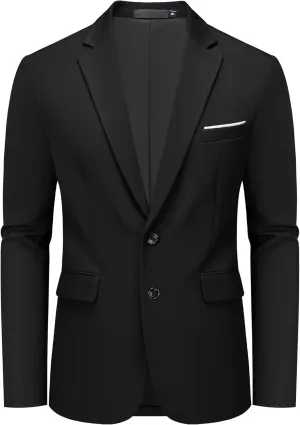 MAGE MALE Men's Two Button Blazer Casual Sport Coats Solid Color Suit Jacket