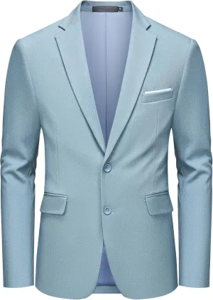 MAGE MALE Men's Two Button Blazer Casual Sport Coats Solid Color Suit Jacket