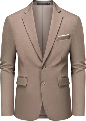 MAGE MALE Men's Two Button Blazer Casual Sport Coats Solid Color Suit Jacket