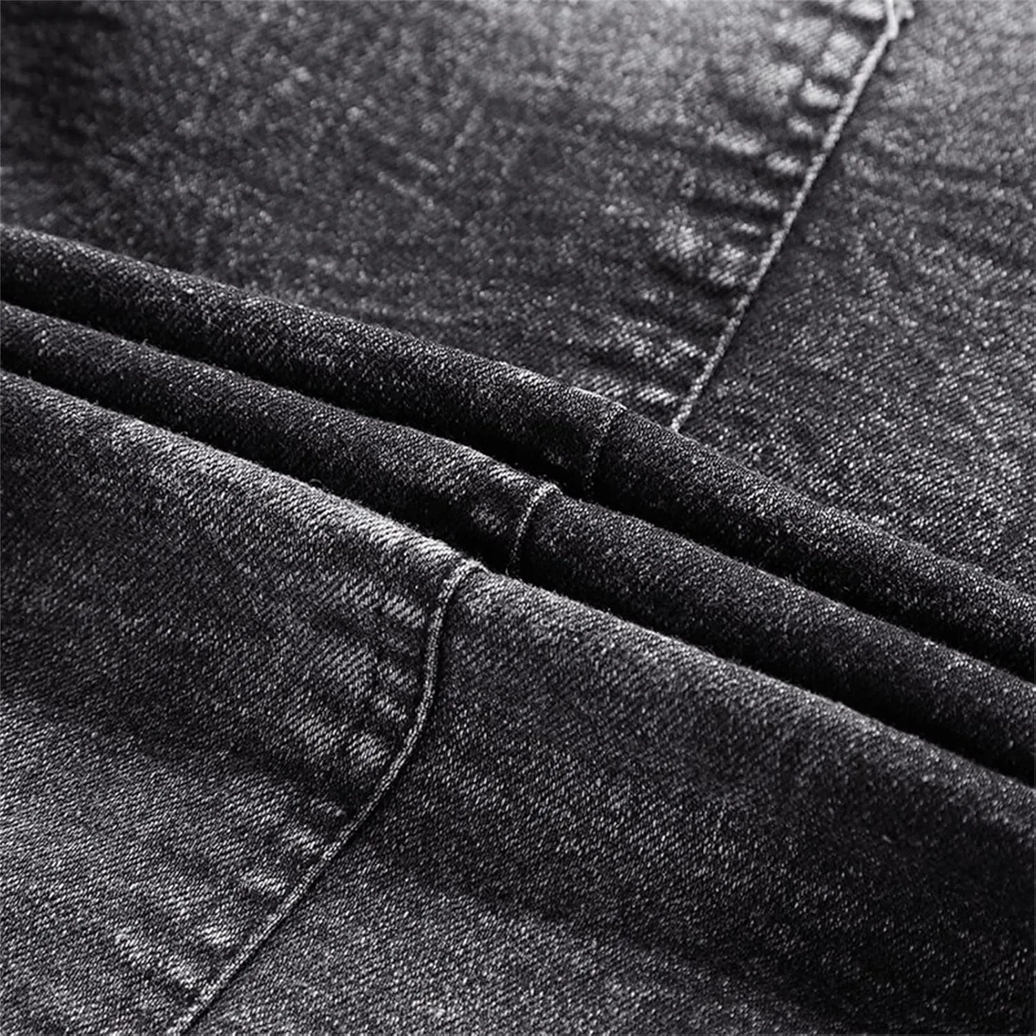 Maiyifu-GJ Men's Fleece Lined Denim Jacket Stand Collar Distressed Biker Jean Jacket Slim Fit Zipper Warm Moto Trucker Coat