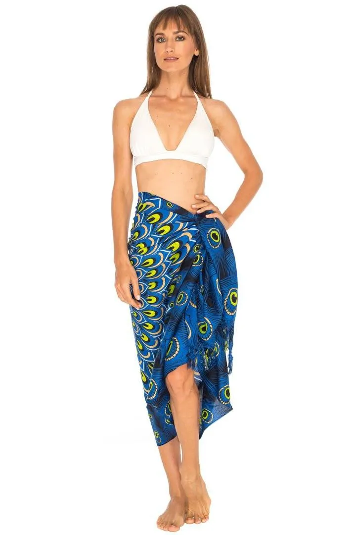 Mandala Peacock Sarong - Beach Swimsuit Cover-Up by SHU-SHI