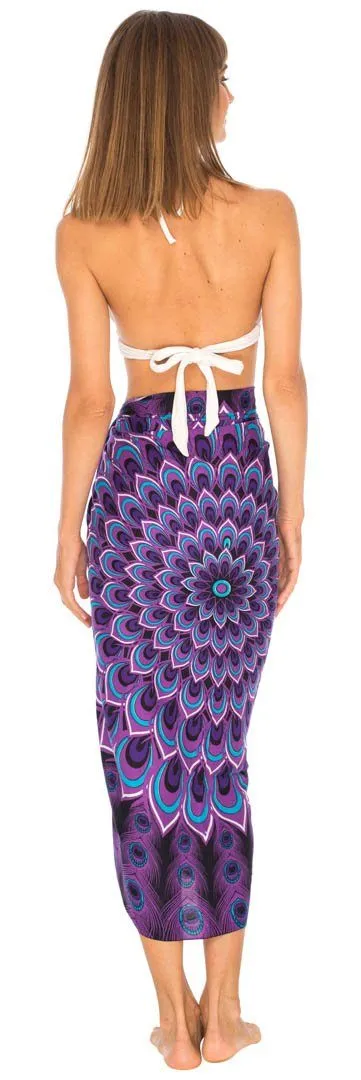 Mandala Peacock Sarong - Beach Swimsuit Cover-Up by SHU-SHI