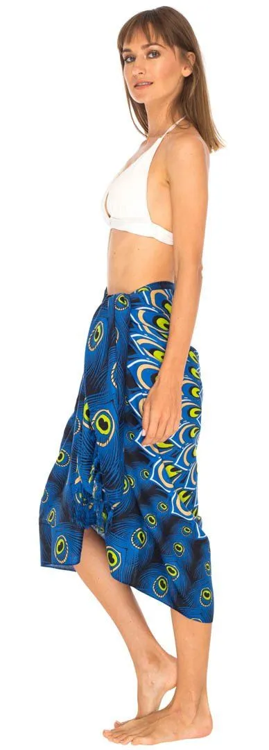 Mandala Peacock Sarong - Beach Swimsuit Cover-Up by SHU-SHI