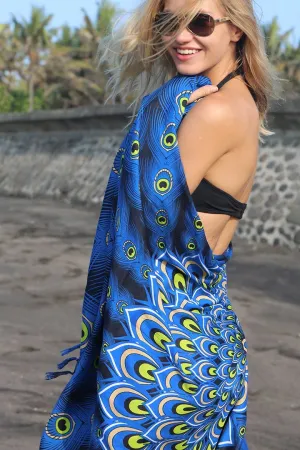 Mandala Peacock Sarong - Beach Swimsuit Cover-Up by SHU-SHI