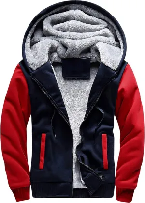 MANLUODANNI Men's Casual Hooed Hoodies Thick Wool Warm Winter Jacket Coats