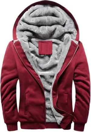 MANLUODANNI Men's Casual Hooed Hoodies Thick Wool Warm Winter Jacket Coats