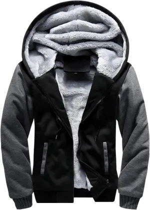 MANLUODANNI Men's Casual Hooed Hoodies Thick Wool Warm Winter Jacket Coats