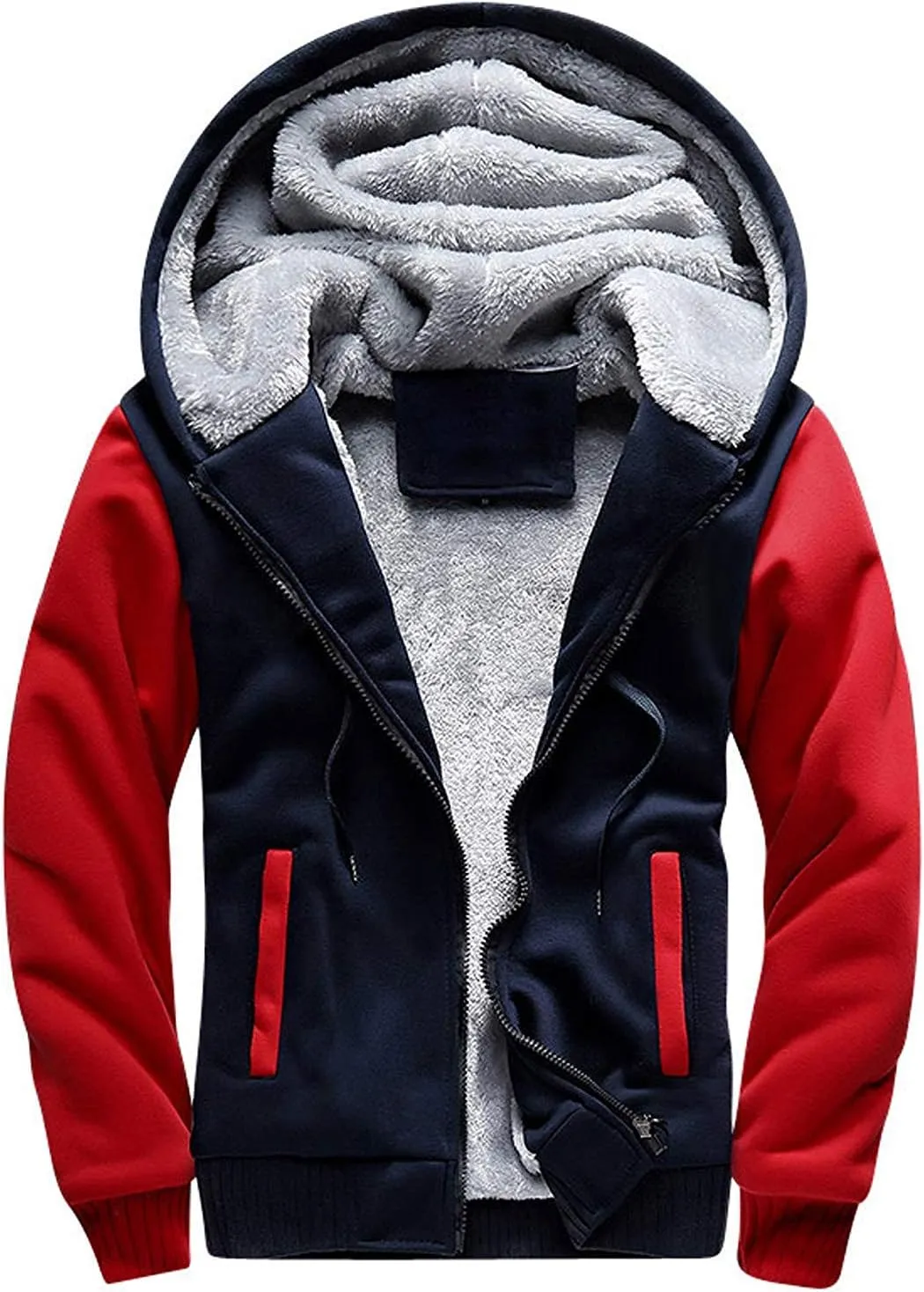 MANLUODANNI Men's Casual Hooed Hoodies Thick Wool Warm Winter Jacket Coats