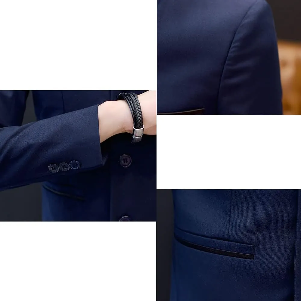 Men Casual Suit Blazer Jackets Stand Collar Business Sport Coats Jacket Slim Fit Button Solid Chinese Tunic Suits Prom