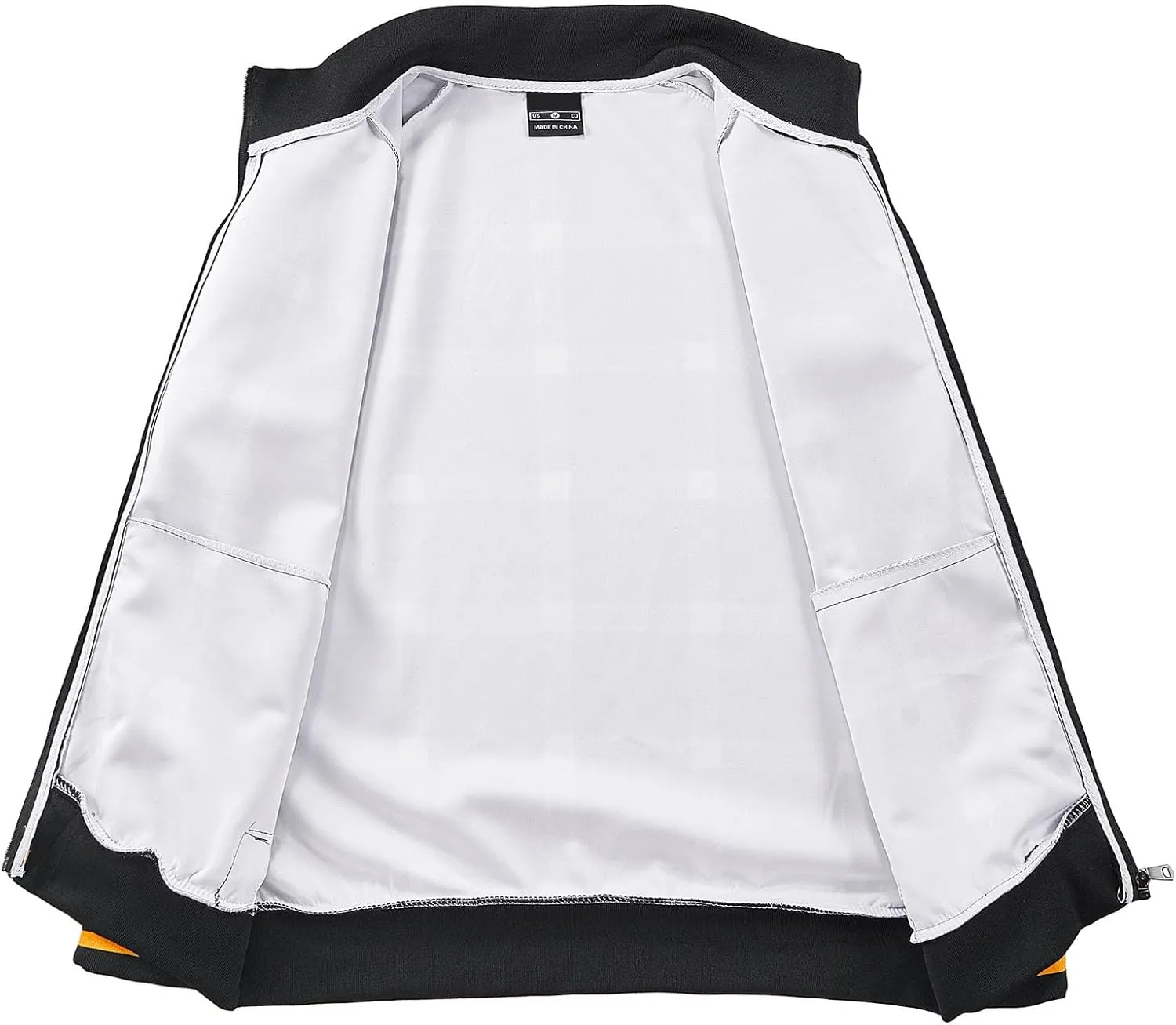 Men Tracksuits Full-zip Long Sleeve Plaid Track Jackets and Pants 2 Piece