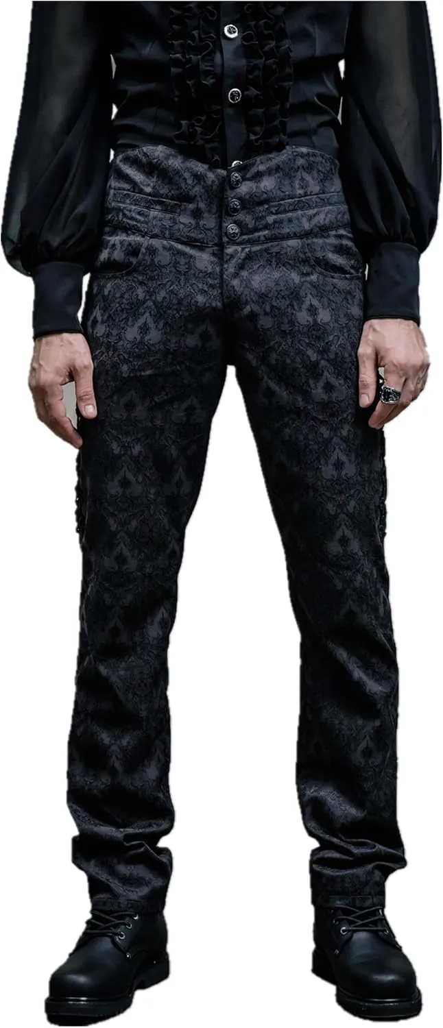Men Victorian Gothic Vintage 3-Piece Suit Tailcoat Shirts Pants Set