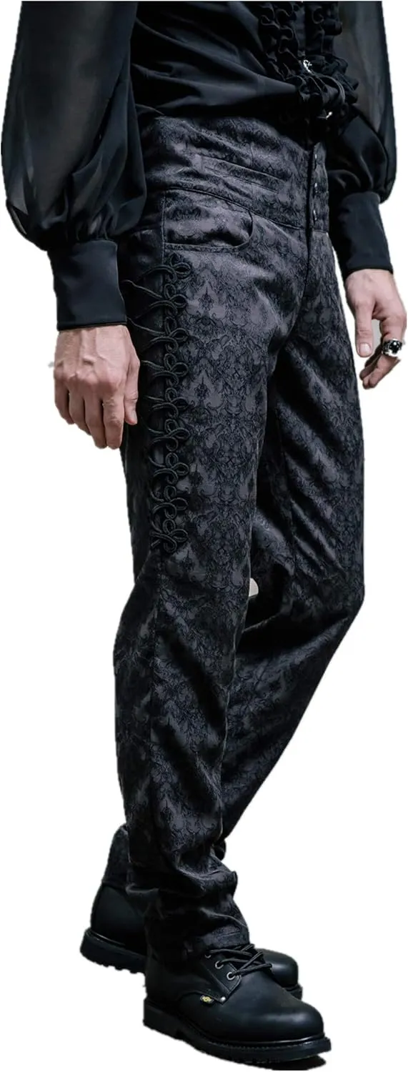 Men Victorian Gothic Vintage 3-Piece Suit Tailcoat Shirts Pants Set