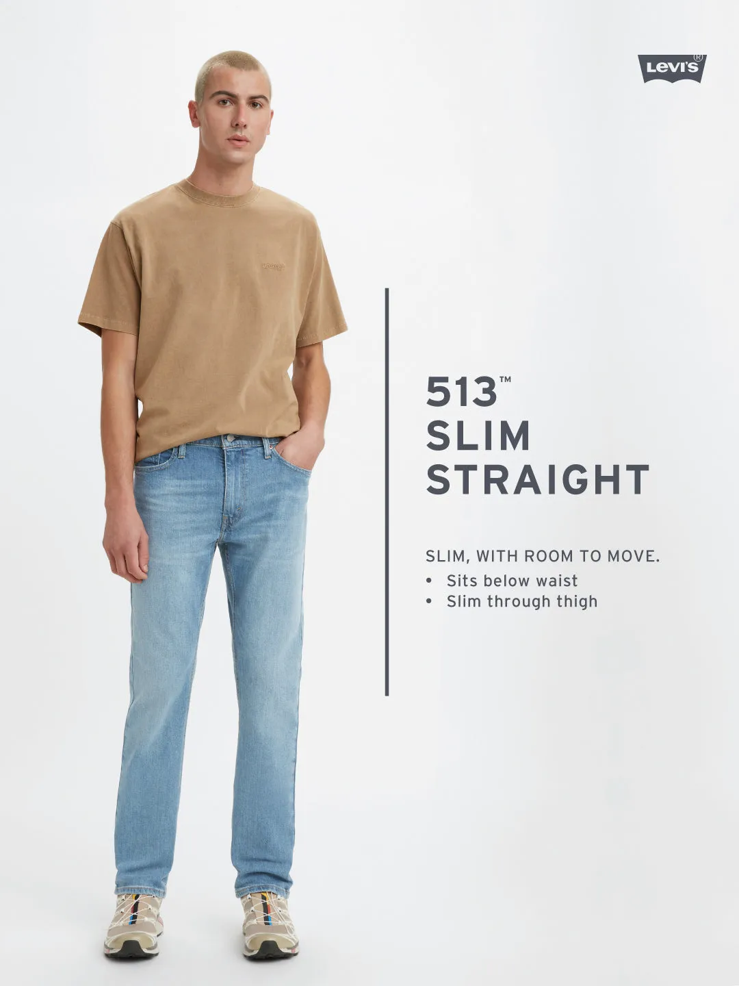 Men's 513 Black Slim Straight Fit Low Rise Jeans