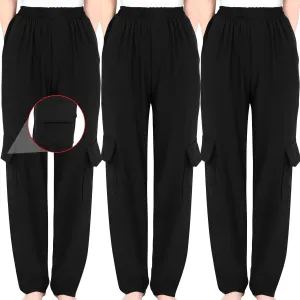 Men's Chef Pants Classic 7 Pocket Chef Cargo Pants Baggy Kitchen Pants with Wide Elastic Waist and Drawstring