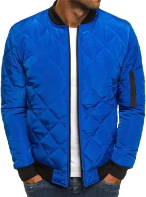 Men's Fashion Zipper Baseball Jacket Coat Loose Cotton Padded Jackets Outerwear