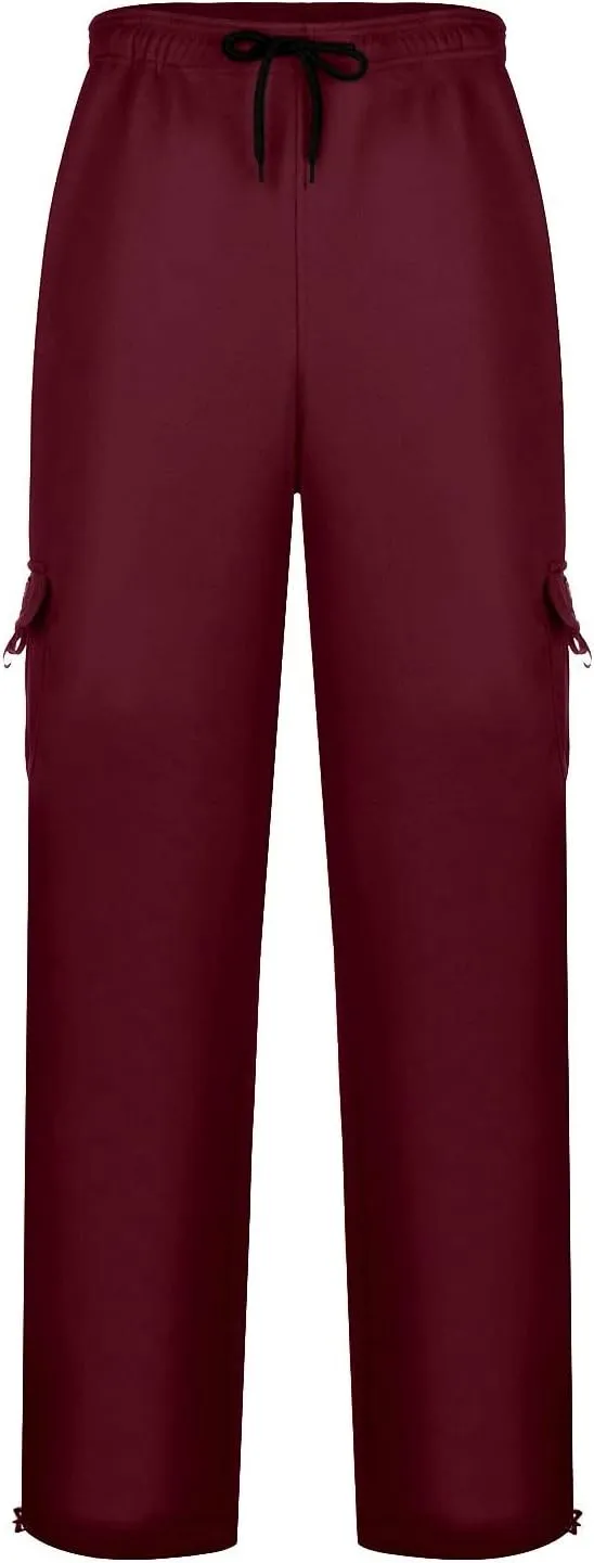 Men's Hip-Hop Pants Autumn and Winter Casual Solid Color Sports Pants with Cuffs, Fitness Pants with Pockets