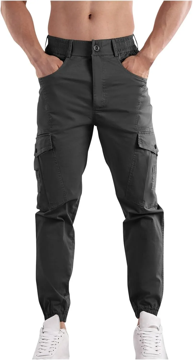 Men's Joggers Casual Lightweight Active Athletic Workout Pants Slim Fit Sports Casual Trendy Pants with Pocket