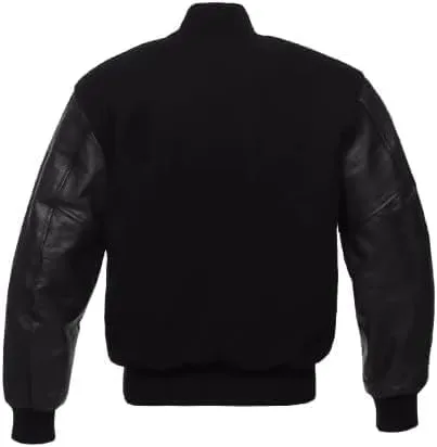 Men's Letterman Jackets Baseball Varsity Wool Body Genuine Leather Sleeves Bomber USA American Style Jacket