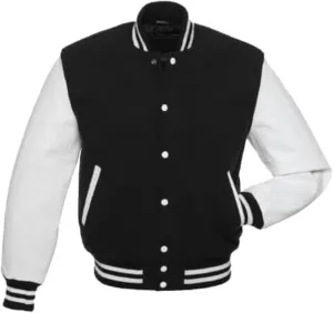 Men's Letterman Jackets Baseball Varsity Wool Body Genuine Leather Sleeves Bomber USA American Style Jacket
