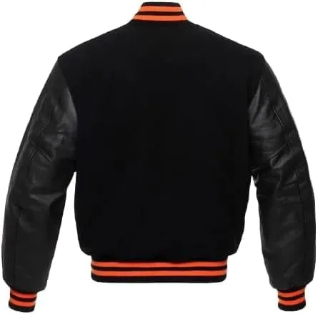 Men's Letterman Jackets Baseball Varsity Wool Body Genuine Leather Sleeves Bomber USA American Style Jacket