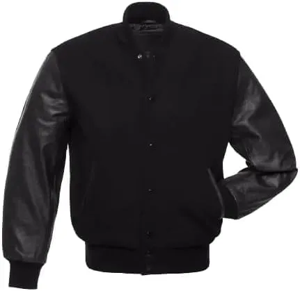 Men's Letterman Jackets Baseball Varsity Wool Body Genuine Leather Sleeves Bomber USA American Style Jacket