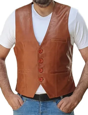 Mens Sheep Genuine Leather Casual Western Vintage Biker Motorcycle Cruise Riding Vest Waistcoat Conceal Gun Pockets