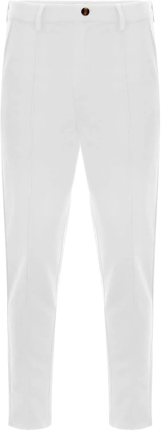 Mens Slim Fit Stretch Dress Pants Flat-Front Skinny Trousers Wrinkle-Fress Comfort Chino Pants for Business Work